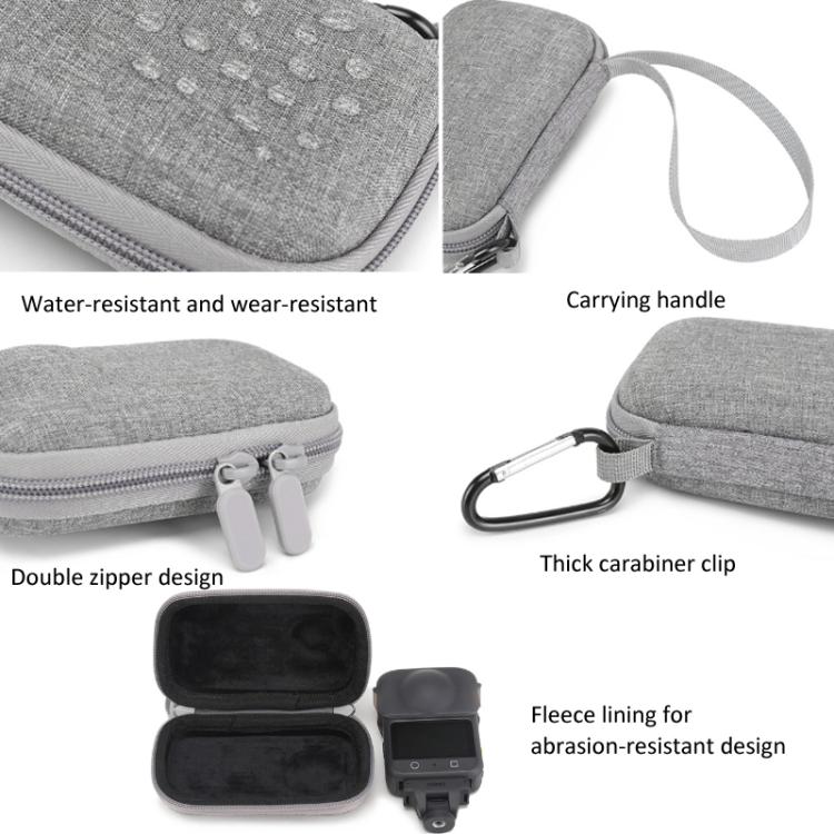 BKano Carrying Case For DJI Osmo 360 Standard Combo Portable Handbag with Carabiner & Wrist Strap(Gray) - Case & Bags by BKano | Online Shopping UK | buy2fix