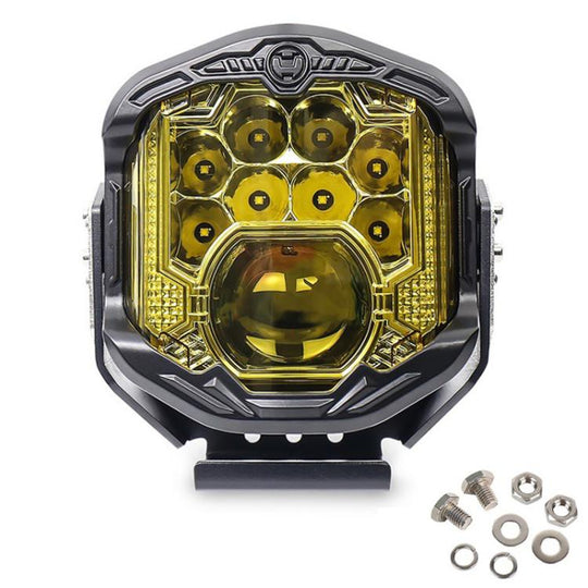 OL-21W04Y 7 Inch LED Long-Distance Headlight Angel Eye Background Work Light(Yellow)