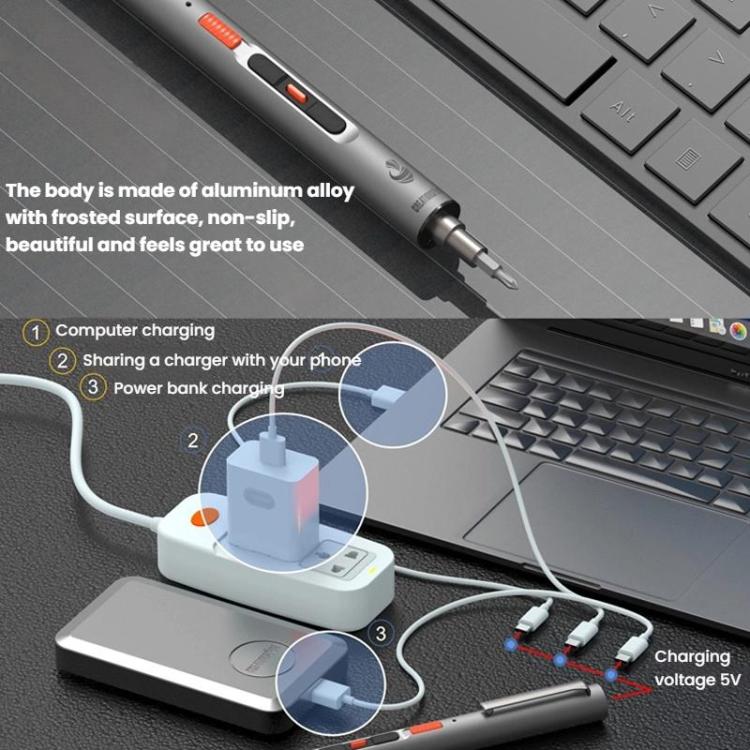CREATIONSPACE CS0802A 42pcs Mini Electric Rechargeable Screwdriver Set - Screwdriver Set by CREATIONSPACE | Online Shopping UK | buy2fix