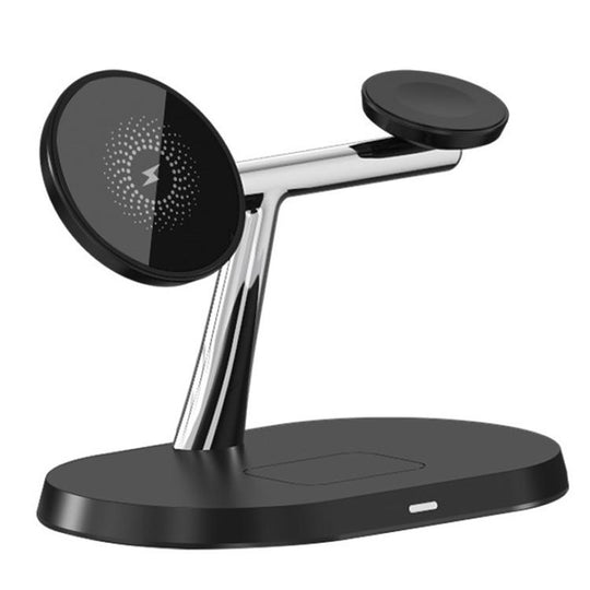 15W 3 In 1 Magnetic Wireless Charger For Phones Watches Earbuds Desktop Multi-Functional Phone Stand(Black)