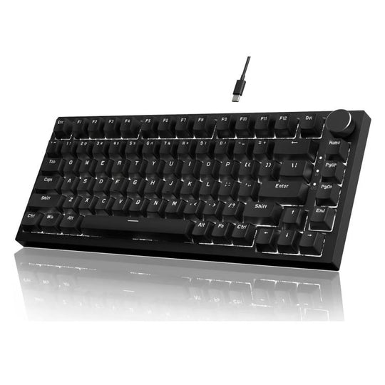 Ajazz AK820 Hot Swappable Wired Mechanical Keyboard With Light, Style: Red Switch White Light Black