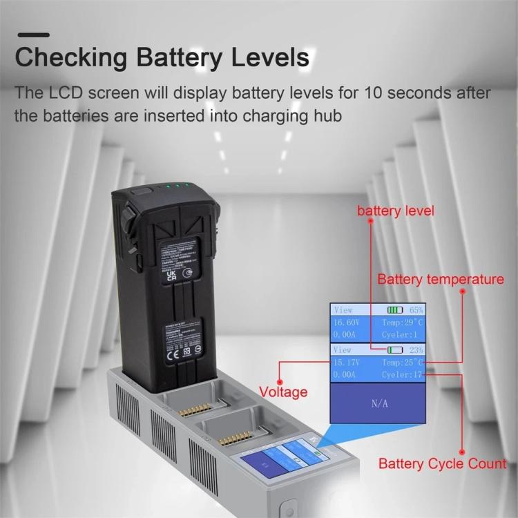 For DJI Mavic 3 YX Battery Charger Digital Display Color Screen Charging Manager(Gray) - Charger by YX | Online Shopping UK | buy2fix