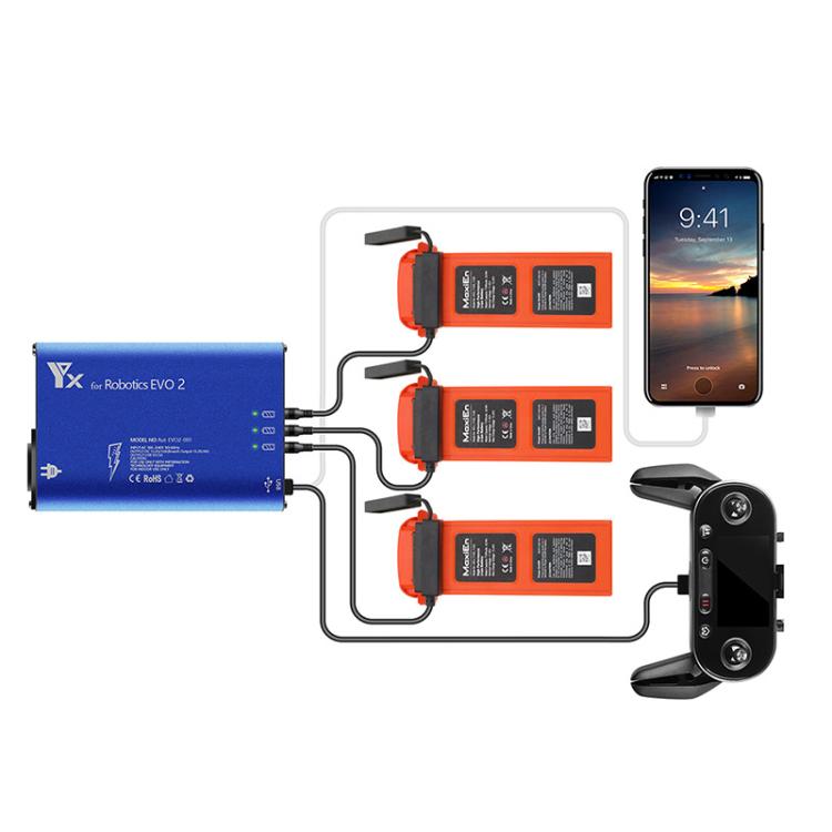 For Autel Robotics EVO 2 YX Aluminum Charger With Switch EU Plug -  by YX | Online Shopping UK | buy2fix