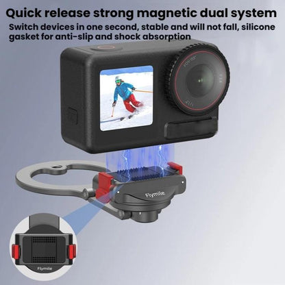 For DJI Osmo Action 3 / 4 / 5 Pro / Osmo 360 Flymile Quick-Release Magnetic Mount(Black) - Mount & Holder by Flymile | Online Shopping UK | buy2fix