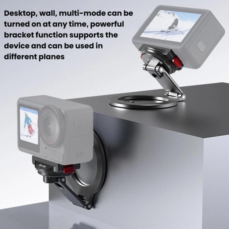 For DJI Osmo Action 3 / 4 / 5 Pro / Osmo 360 Flymile Quick-Release Magnetic Mount(Black) - Mount & Holder by Flymile | Online Shopping UK | buy2fix