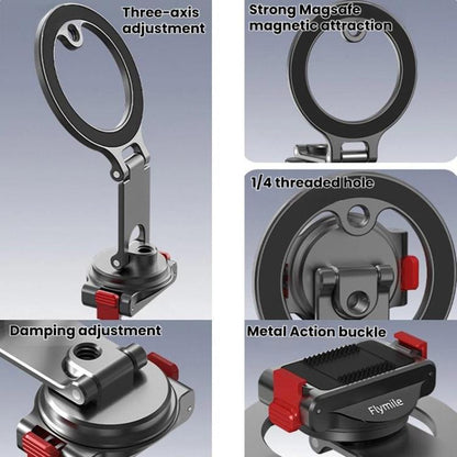 For DJI Osmo Action 3 / 4 / 5 Pro / Osmo 360 Flymile Quick-Release Magnetic Mount(Black) - Mount & Holder by Flymile | Online Shopping UK | buy2fix