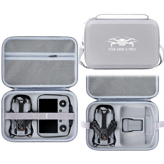 For DJI Mini 5 Pro & RC 2 PU Storage Bag Shoulder Carrying Bag(Gray)