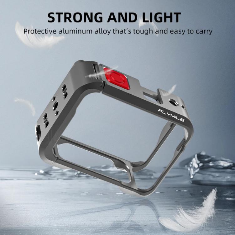 For Insta360 Ace Pro / Ace Pro 2 Flymile Rabbit Cage Metal Protective Frame Extension Action Camera Accessories(Black) - Mount & Holder by Flymile | Online Shopping UK | buy2fix