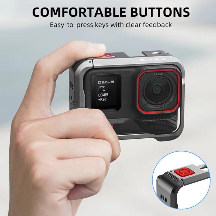 For Insta360 Ace Pro / Ace Pro 2 Flymile Rabbit Cage Metal Protective Frame Extension Action Camera Accessories(Black) - Mount & Holder by Flymile | Online Shopping UK | buy2fix