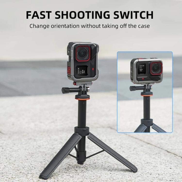 For Insta360 Ace Pro / Ace Pro 2 Flymile Rabbit Cage Metal Protective Frame Extension Action Camera Accessories(Black) - Mount & Holder by Flymile | Online Shopping UK | buy2fix