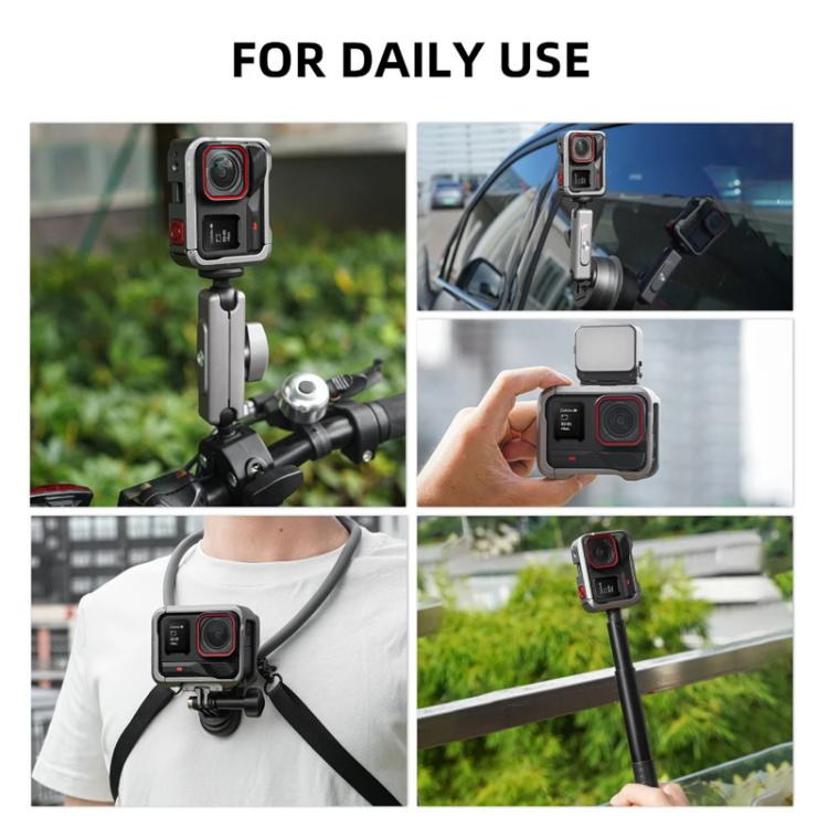 For Insta360 Ace Pro / Ace Pro 2 Flymile Rabbit Cage Metal Protective Frame Extension Action Camera Accessories(Black) - Mount & Holder by Flymile | Online Shopping UK | buy2fix