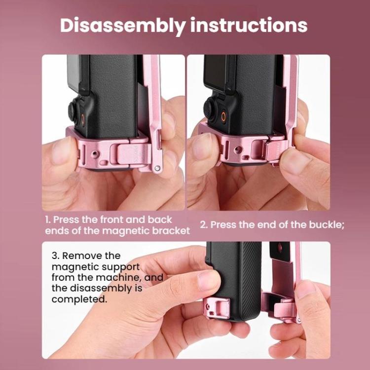 For DJI Osmo Pocket 3 BRDRC Magnetic Mount Expandable Back Clip Adapter(Pink) - Mount & Holder by BRDRC | Online Shopping UK | buy2fix