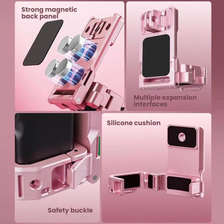 For DJI Osmo Pocket 3 BRDRC Magnetic Mount Expandable Back Clip Adapter(Pink) - Mount & Holder by BRDRC | Online Shopping UK | buy2fix