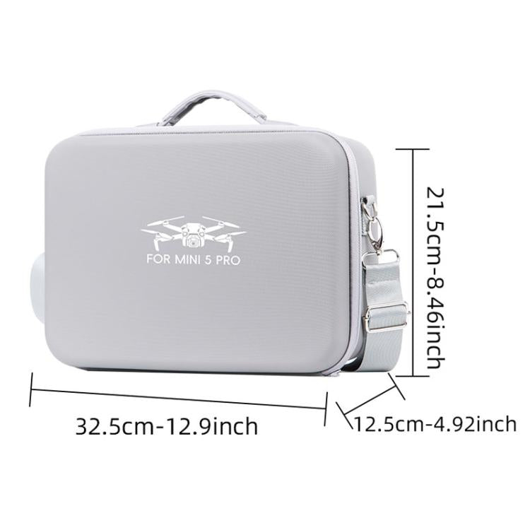 For DJI Mini 5 Pro Fly More Integrated PU Organizer Bag Portable Travel Shoulder Bag(Gray) - Carry Cases & Bags by buy2fix | Online Shopping UK | buy2fix