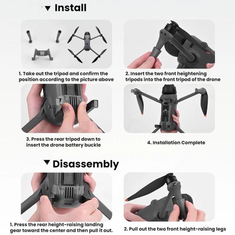 For DJI Mavic 4 Pro BRDRC Landing Heightening Tripod(Gray) - Others by BRDRC | Online Shopping UK | buy2fix