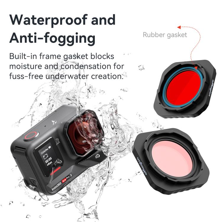 For Insta360 Ace Pro 2 aMagisn Dive Filter Underwater Waterproof Camera Lens Protector(Red) - Len Accessories by aMagisn | Online Shopping UK | buy2fix