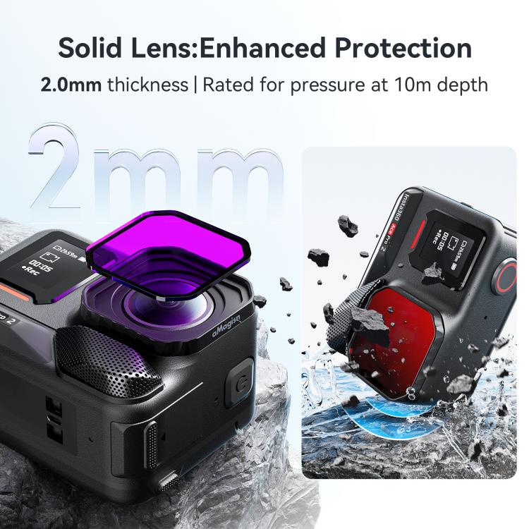 For Insta360 Ace Pro 2 aMagisn Dive Filter Underwater Waterproof Camera Lens Protector(Red) - Len Accessories by aMagisn | Online Shopping UK | buy2fix