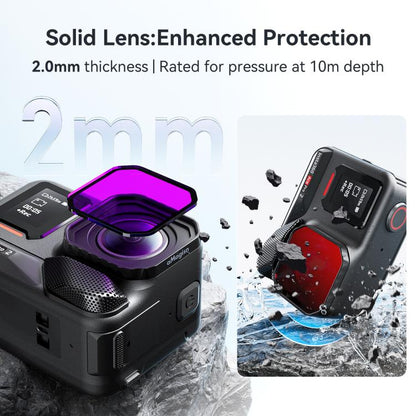 For Insta360 Ace Pro 2 aMagisn Dive Filter Underwater Waterproof Camera Lens Protector(Red) - Len Accessories by aMagisn | Online Shopping UK | buy2fix