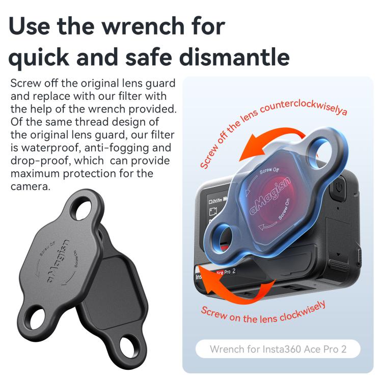 For Insta360 Ace Pro 2 aMagisn Dive Filter Underwater Waterproof Camera Lens Protector(Light Red) - Len Accessories by aMagisn | Online Shopping UK | buy2fix