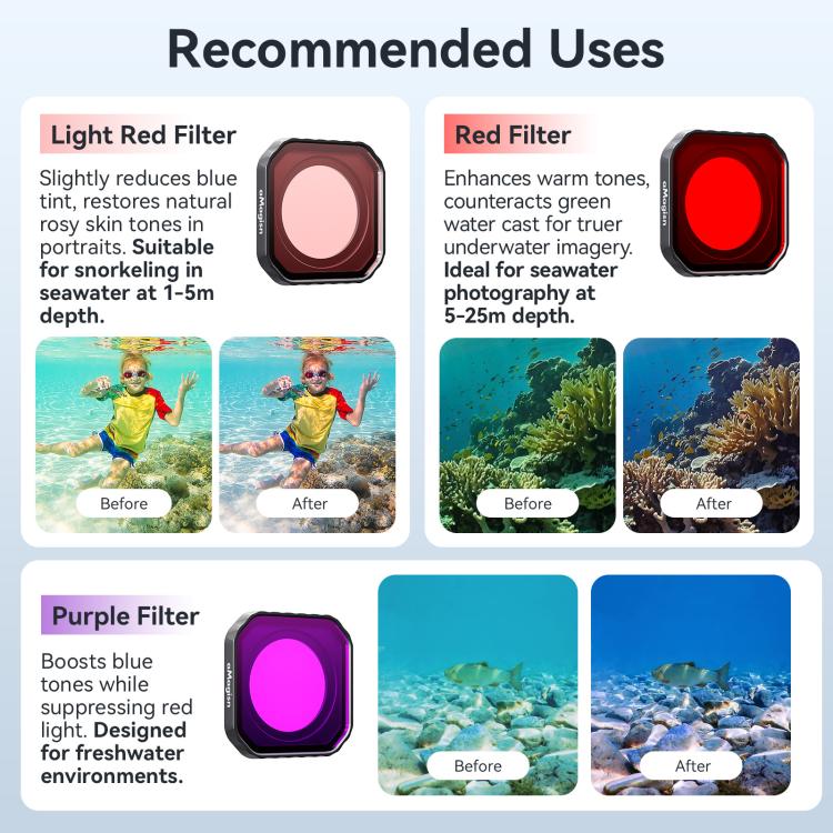 For Insta360 Ace Pro 2 aMagisn Dive Filter Underwater Waterproof Camera Lens Protector(Red) - Len Accessories by aMagisn | Online Shopping UK | buy2fix
