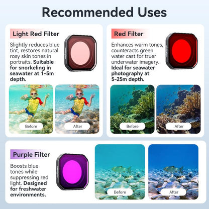 For Insta360 Ace Pro 2 aMagisn Dive Filter Underwater Waterproof Camera Lens Protector(Light Red) - Len Accessories by aMagisn | Online Shopping UK | buy2fix