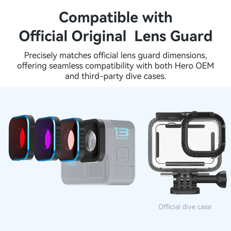 aMagisn Dive Filter for GoPro HERO13 Black /12 Black /11 Black /11 Black mini /10 Black /9 Black(Purple) - Lens Filter by aMagisn | Online Shopping UK | buy2fix