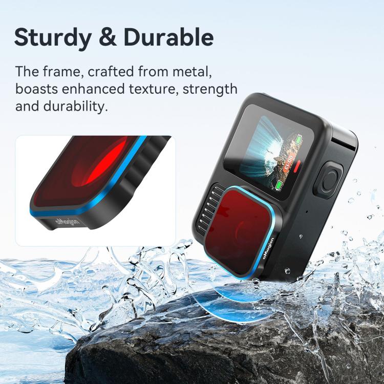aMagisn Dive Filter for GoPro HERO13 Black /12 Black /11 Black /11 Black mini /10 Black /9 Black(Light Red) - Lens Filter by aMagisn | Online Shopping UK | buy2fix