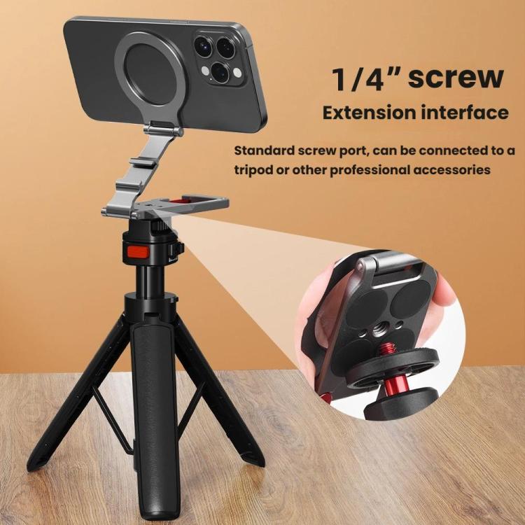 Flymile MB015 Magsafe Magnetic Cell Phone Shooter Folding Metal Clip 1/4 Expanding Stand Accessory - Desktop Holder by Flymile | Online Shopping UK | buy2fix