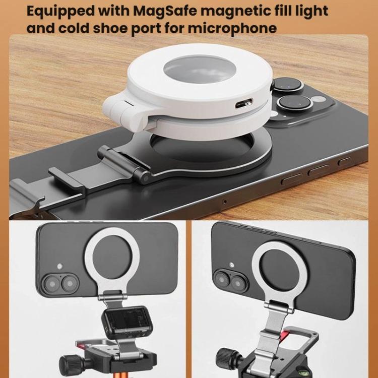 Flymile MB015 Magsafe Magnetic Cell Phone Shooter Folding Metal Clip 1/4 Expanding Stand Accessory - Desktop Holder by Flymile | Online Shopping UK | buy2fix