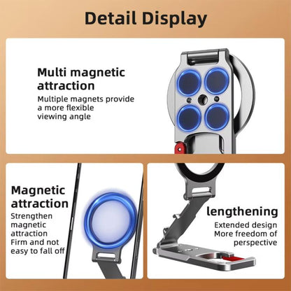 Flymile MB015 Magsafe Magnetic Cell Phone Shooter Folding Metal Clip 1/4 Expanding Stand Accessory - Desktop Holder by Flymile | Online Shopping UK | buy2fix