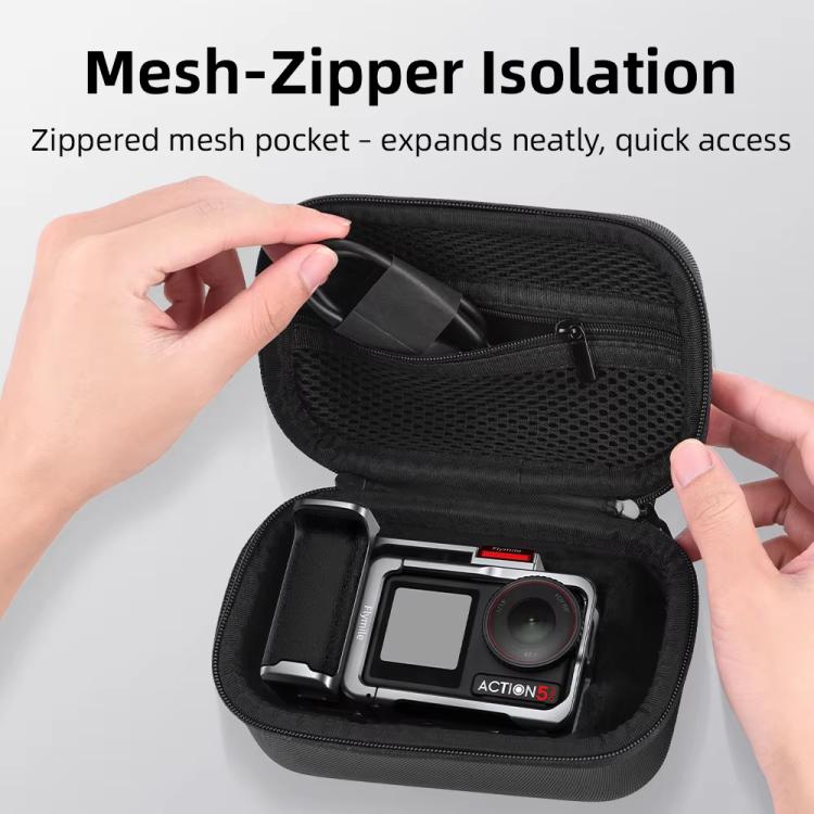Flymile Carrying Case For DJI Osmo Action 5 Pro/4/3 Grip Cage Version Portable Handdbag(Black) - Case & Bags by Flymile | Online Shopping UK | buy2fix