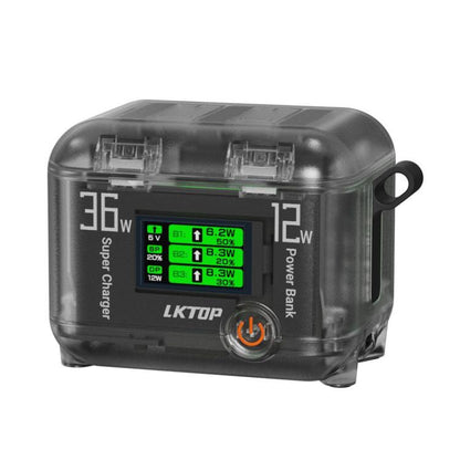 LKTOP ACG247 Multi-Functional Battery Charging Organizer For DJI Osmo 360 / Action 5 Pro / Action 4 / Action 3 - Cable & Charger by LKTOP | Online Shopping UK | buy2fix