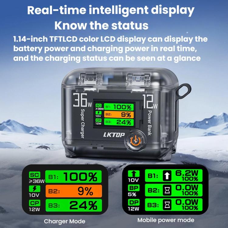 LKTOP ACG247 Multi-Functional Battery Charging Organizer For DJI Osmo 360 / Action 5 Pro / Action 4 / Action 3 - Cable & Charger by LKTOP | Online Shopping UK | buy2fix