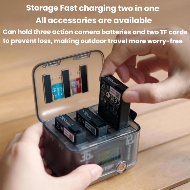 LKTOP ACG247 Multi-Functional Battery Charging Organizer For DJI Osmo 360 / Action 5 Pro / Action 4 / Action 3 - Cable & Charger by LKTOP | Online Shopping UK | buy2fix