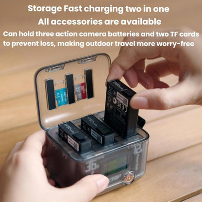LKTOP ACG247 Multi-Functional Battery Charging Organizer For DJI Osmo 360 / Action 5 Pro / Action 4 / Action 3 - Cable & Charger by LKTOP | Online Shopping UK | buy2fix