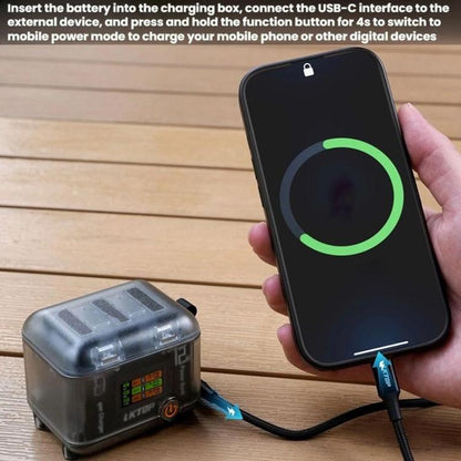 LKTOP ACG247 Multi-Functional Battery Charging Organizer For DJI Osmo 360 / Action 5 Pro / Action 4 / Action 3 - Cable & Charger by LKTOP | Online Shopping UK | buy2fix