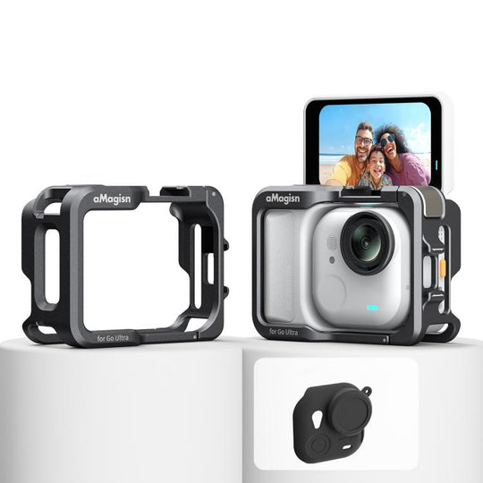AMagisn Metal Cage For Insta360 GO Ultra Quick Release Protective Frame With Silicone Cover(TF01)