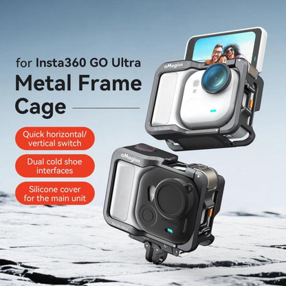 AMagisn Metal Cage For Insta360 GO Ultra Quick Release Protective Frame With Silicone Cover(TF01) - Mount & Holder by AMagisn | Online Shopping UK | buy2fix