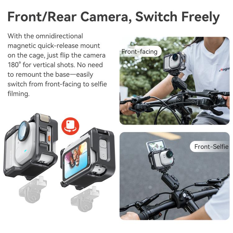 AMagisn Metal Cage For Insta360 GO Ultra Quick Release Protective Frame With Silicone Cover(TF01) - Mount & Holder by AMagisn | Online Shopping UK | buy2fix