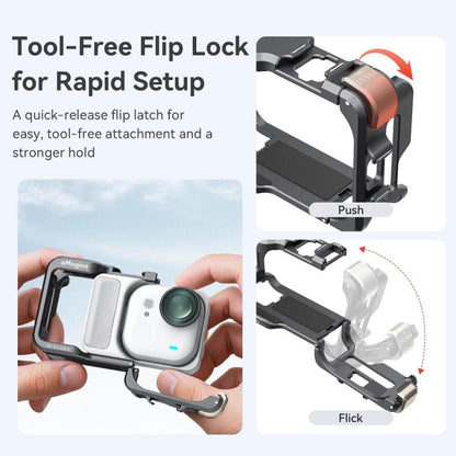 AMagisn Metal Cage For Insta360 GO Ultra Quick Release Protective Frame With Silicone Cover(TF01) - Mount & Holder by AMagisn | Online Shopping UK | buy2fix