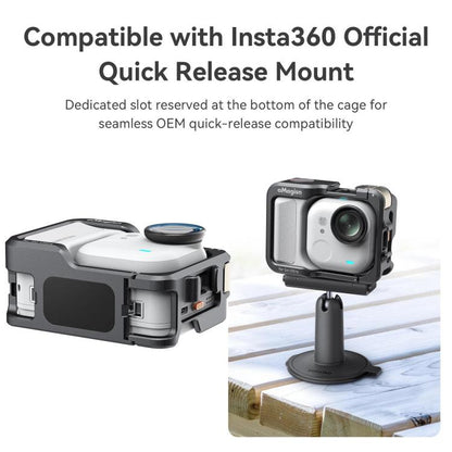 AMagisn Metal Cage For Insta360 GO Ultra Quick Release Protective Frame With Silicone Cover(TF01) - Mount & Holder by AMagisn | Online Shopping UK | buy2fix