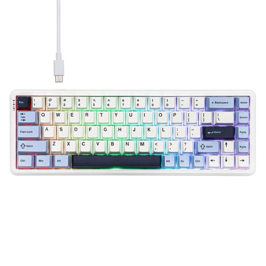 Ajazz AK680 MAX Magnetic Shaft Mechanical Wired Keyboard With RGB Light, Color: Blue White Dark Blue