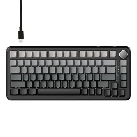 Ajazz AK820 MAX Hot-swappable Gasket 75 Mechanical Keyboard With RGB Light, Spec: Wired Magnetic Shaft Side Carved Gradient Gray