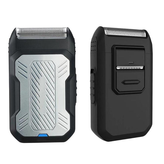 Reciprocating Electric Shaver Rechargeable Razor(Black Silver)