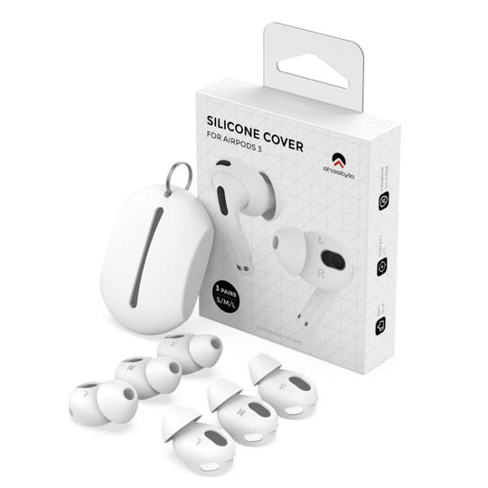 For AirPods 3 AhaStyle PT66-3 3pairs S+M+L Earphone Silicone Acoustic Earplugs(White)