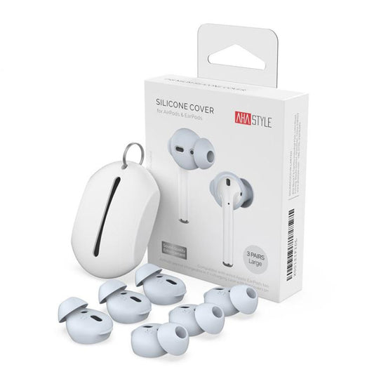 For AirPods 1 / 2 AhaStyle PT66 3pairs Silicone In-Ear Soundproof Ear Case, Color: Large Light Blue - Anti-dust & Ear Caps by AhaStyle | Online Shopping UK | buy2fix
