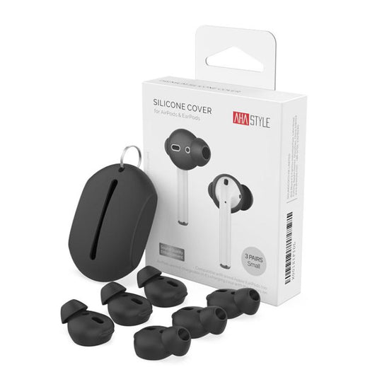 For AirPods 1 / 2 AhaStyle PT66 3pairs Silicone In-Ear Soundproof Ear Case, Color: Small Black - Anti-dust & Ear Caps by AhaStyle | Online Shopping UK | buy2fix