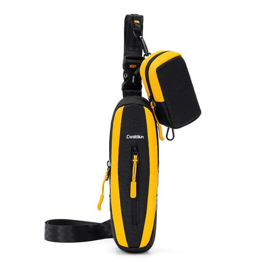 For DJI Osmo Pocket 3 Cwatcun D225 Small Organizer Bag Protective Multifunctional Sports Camera Bag(Black Yellow)