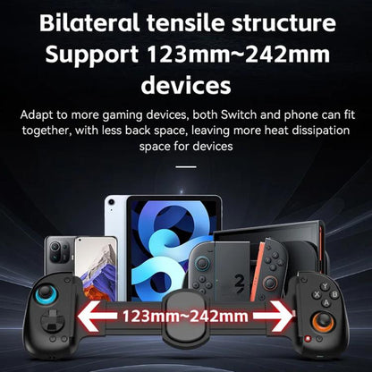D8+ Wired & Wireless Telescopic Game Controller Foldable USB-C, Hall Sensing Joystick For Switch/Android/IOS/PC(Gray) - Controller Gamepad by buy2fix | Online Shopping UK | buy2fix