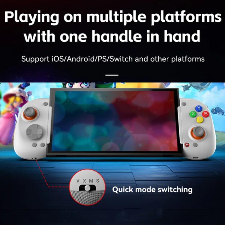 D8+ Wired & Wireless Telescopic Game Controller Foldable USB-C, Hall Sensing Joystick For Switch/Android/IOS/PC(White) - Controller Gamepad by buy2fix | Online Shopping UK | buy2fix